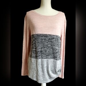 Pink, Gray & Black Lightweight Sweater